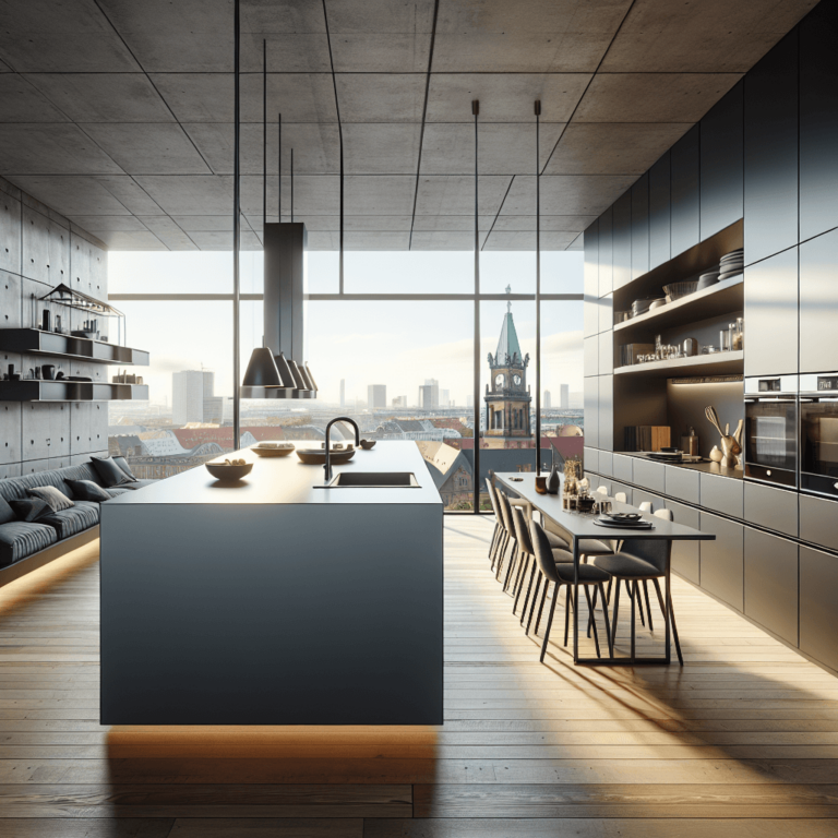 anthrazitfarbene Schwebende Küche-Berlin-1