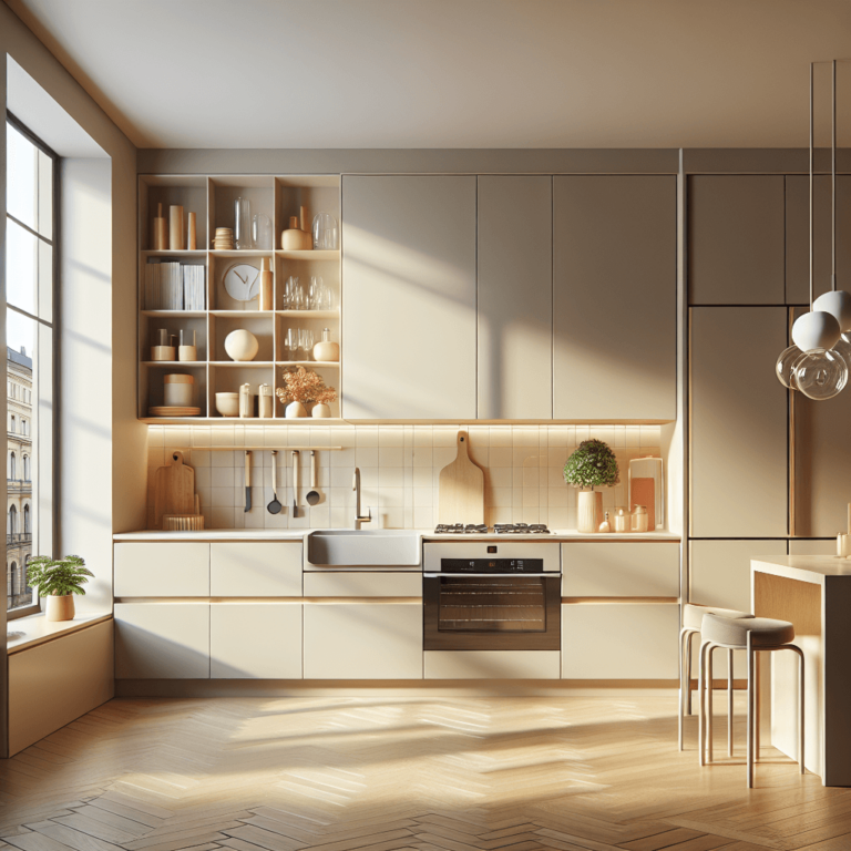 beige Schwebende Küche-Berlin-1