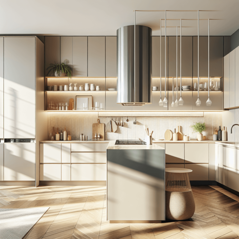 beige einzeilige Küche-Berlin-1