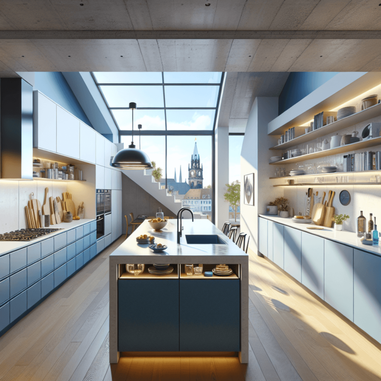 blaue Küche für Dachschräge-Berlin-1
