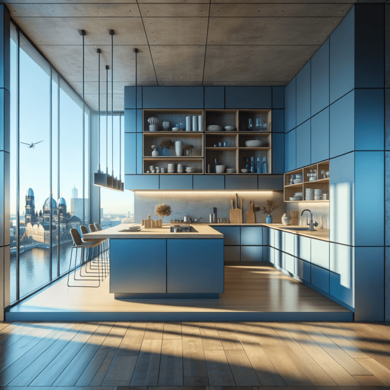 blaue Schwebende Küche-Berlin-1