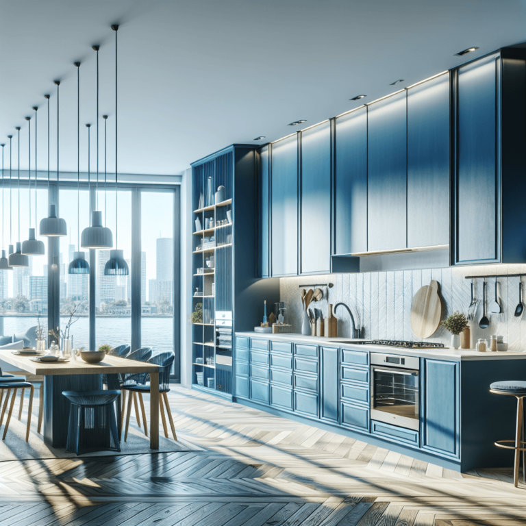 blaue mehrzeilige Küche-Berlin-1