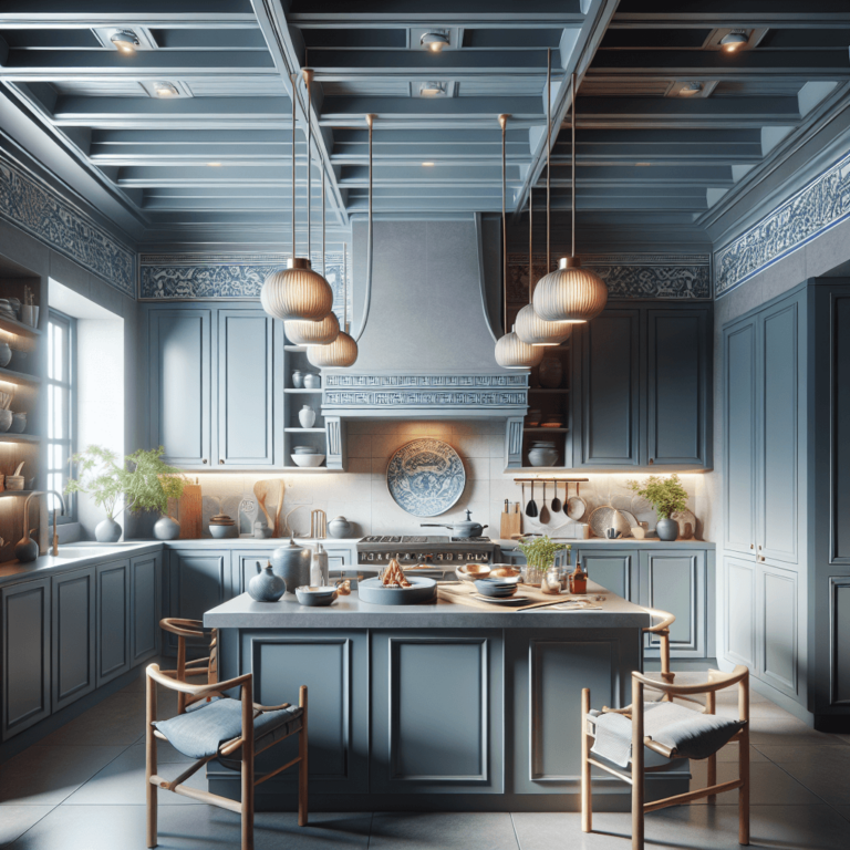 blaugraue Küche im asiatischen Stil-Berlin-1