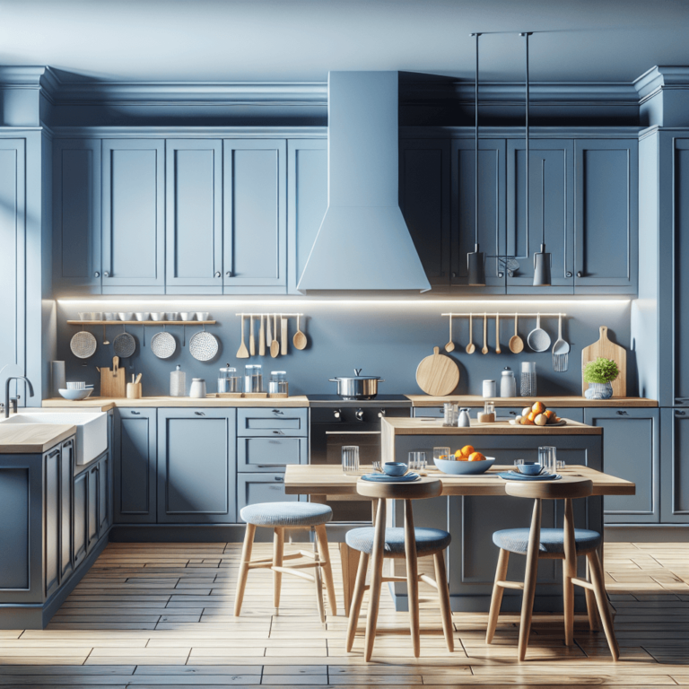 blaugraue mehrzeilige Küche-Berlin-1