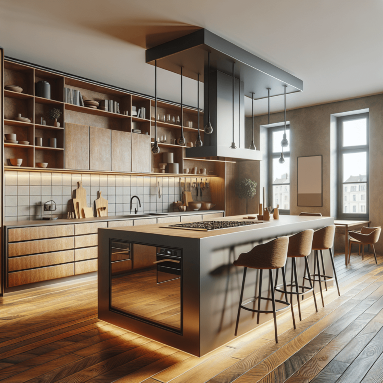 braune Schwebende Küche-Berlin-1