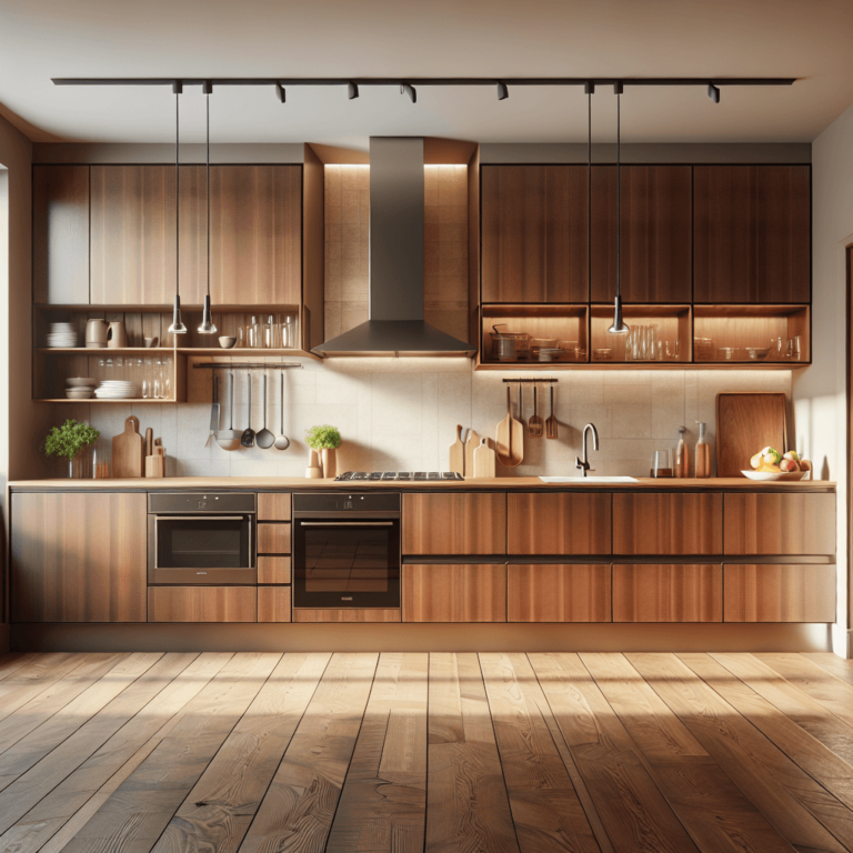 braune einzeilige Küche-Berlin-1