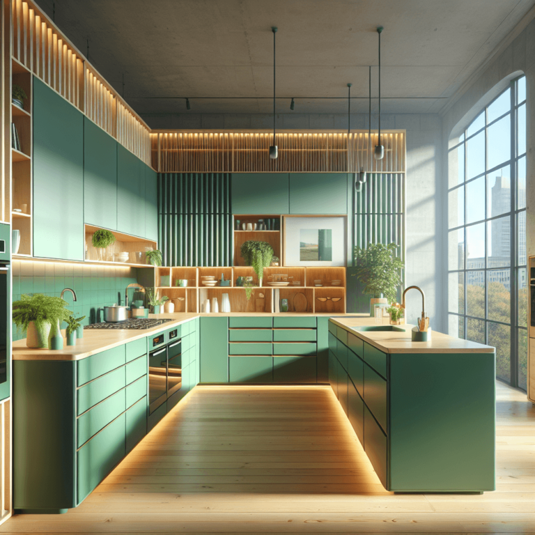 grüne Freistehende Küche-Berlin-1