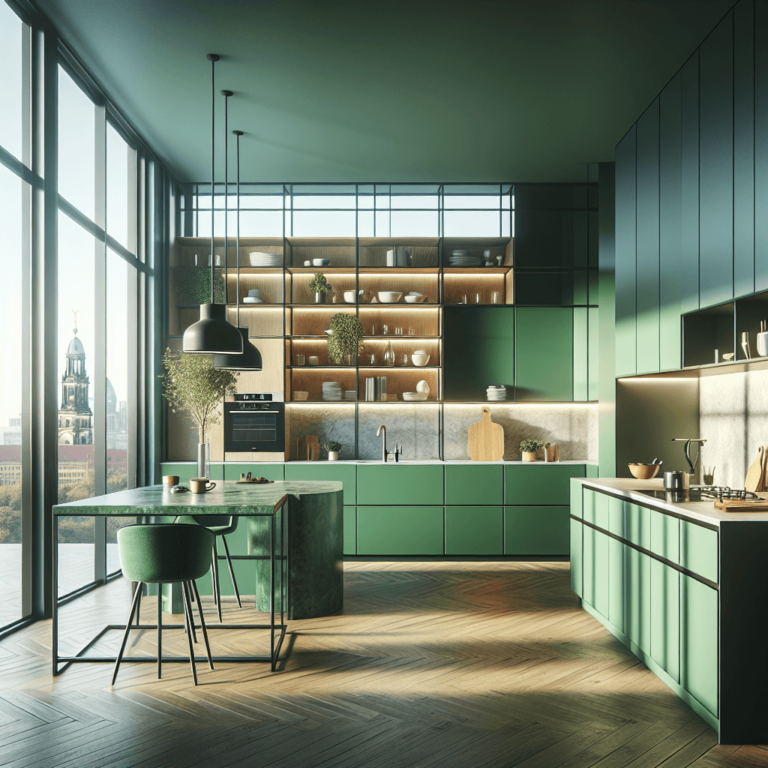 grüne einzeilige Küche-Berlin-1