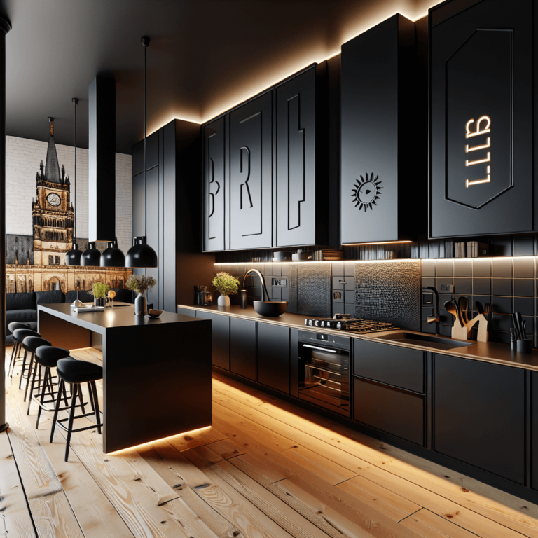 schwarze Anrichte Küche-Berlin-1