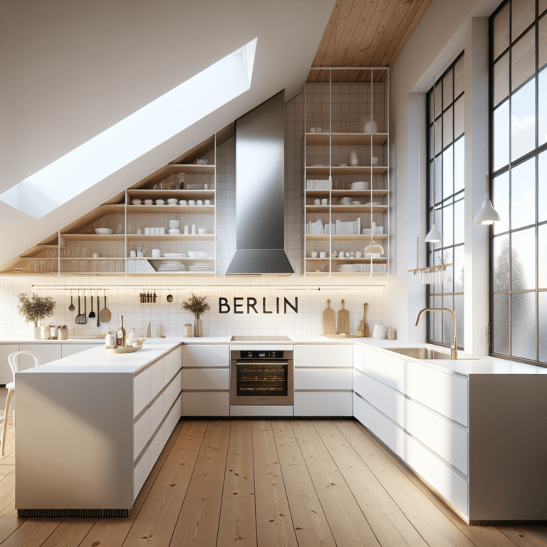 weiße Küche für Dachschräge-Berlin-1