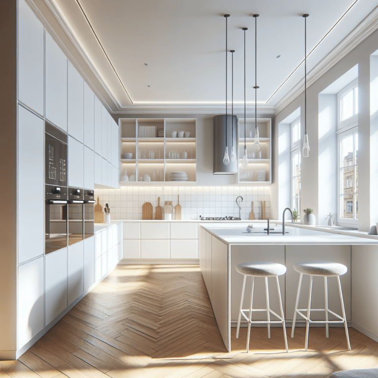 weiße einzeilige Küche-Berlin-1